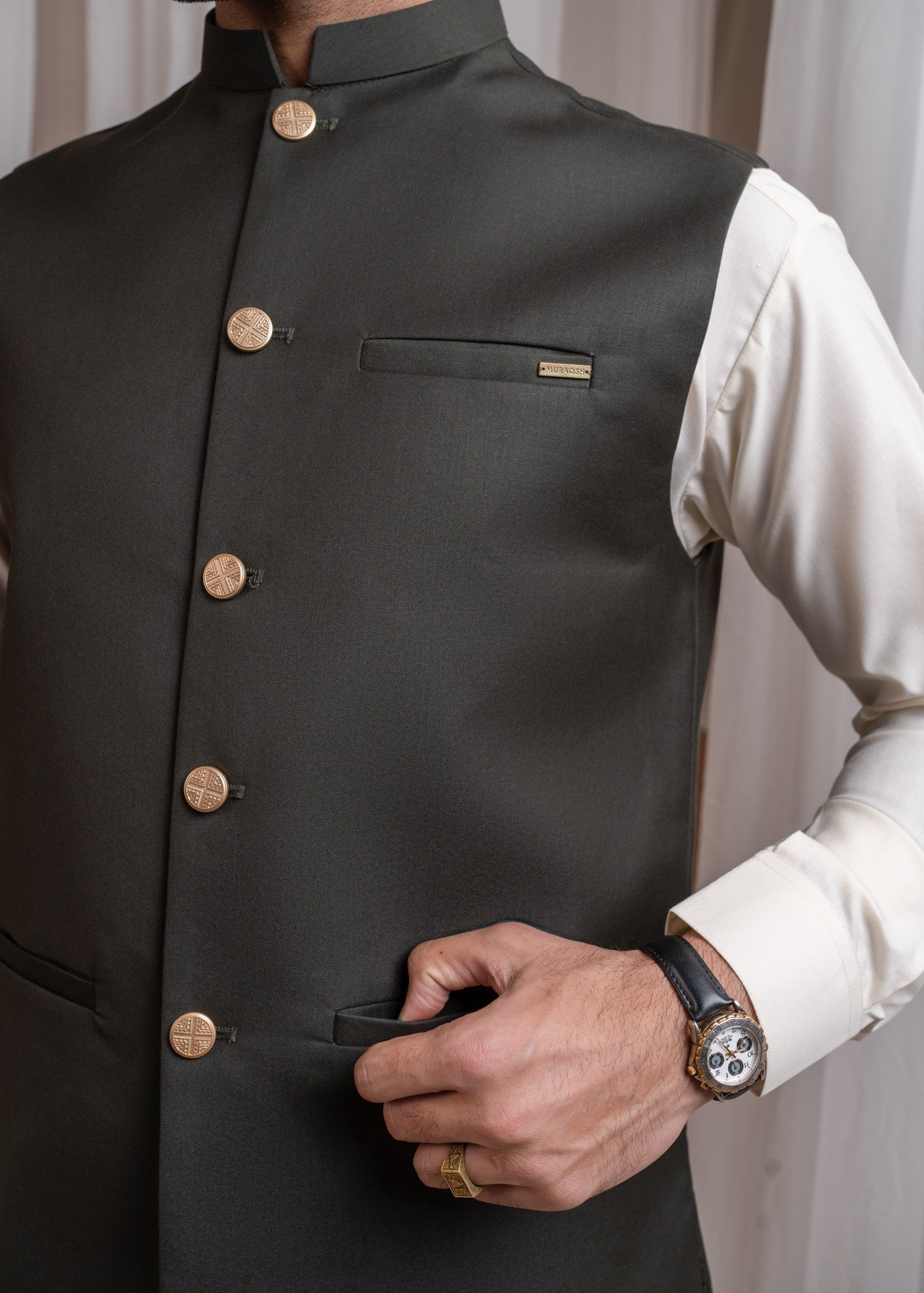 suiting Waistcoat in Dark green