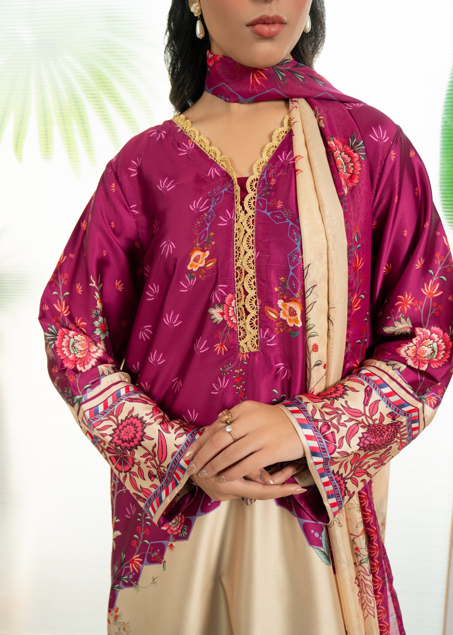 silk Unstitched in Shocking pink