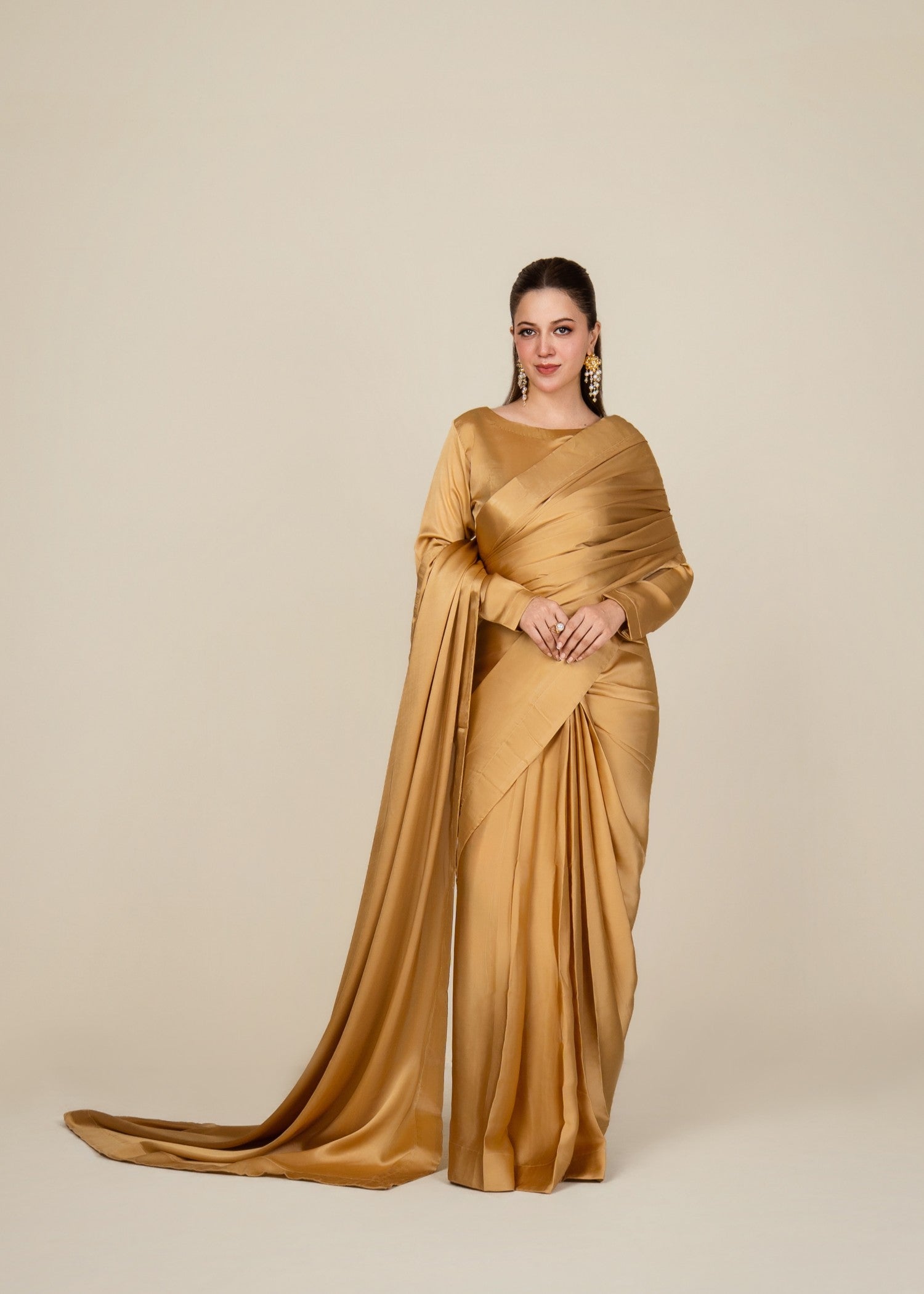 silk Saree in Mari gold