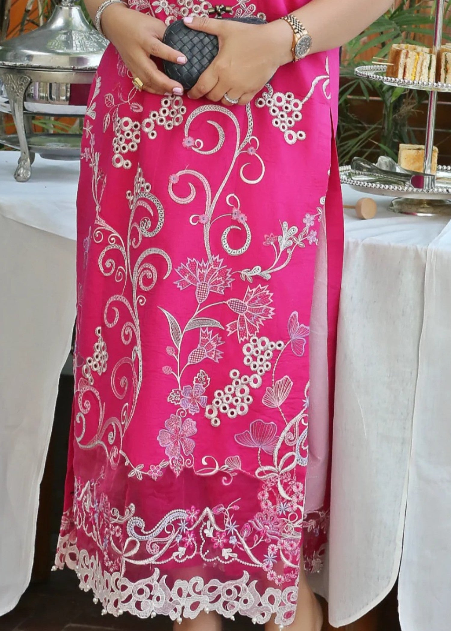 lawn Unstitched in Fuchsia