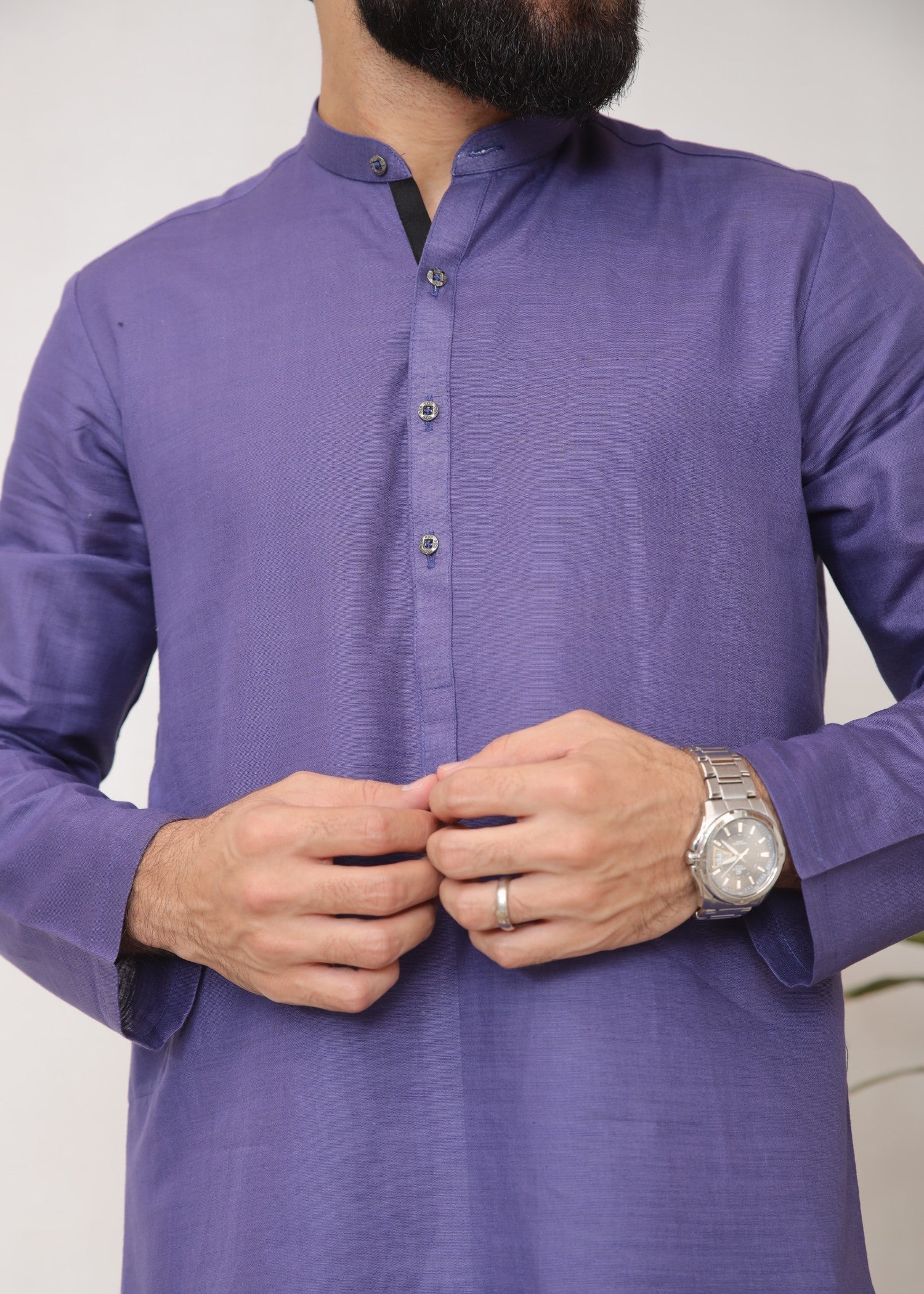 khaddar Kurta in Purple