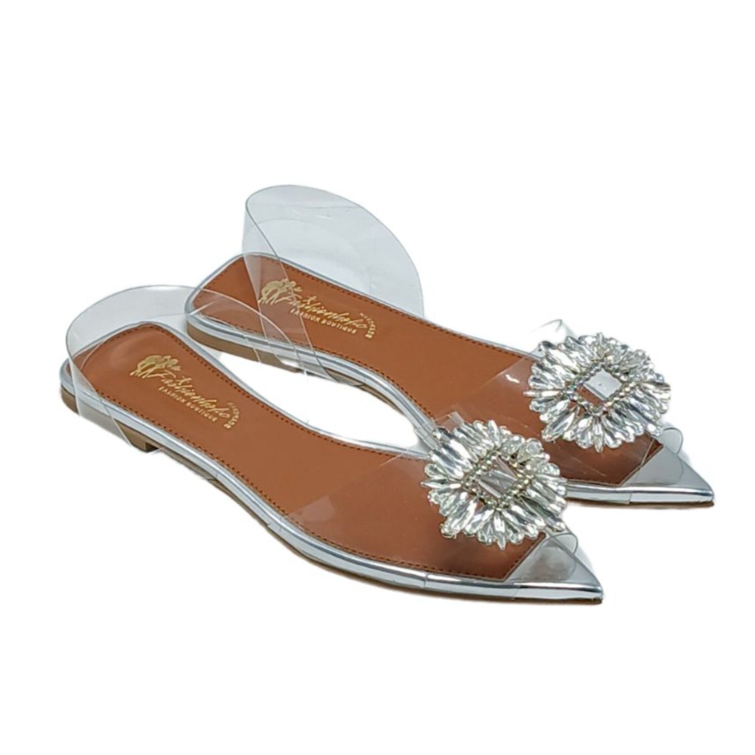 Mules in Silver by - High Quality Women Mules AYT8555