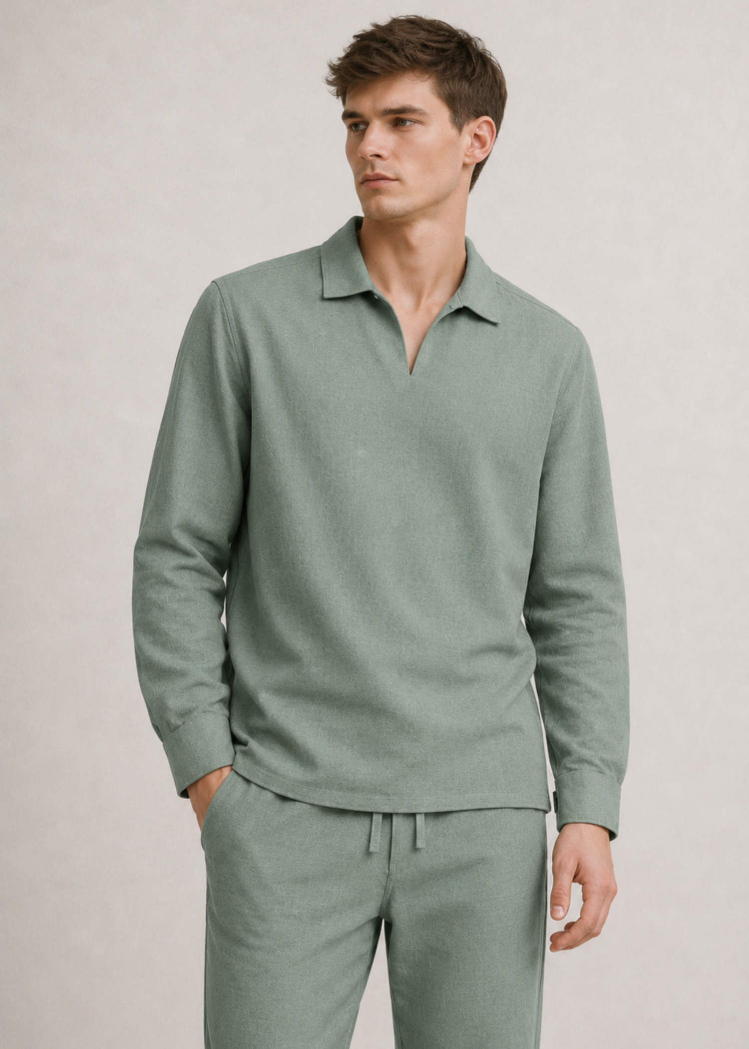 cotton linen Casual Shirt in Pistachio green