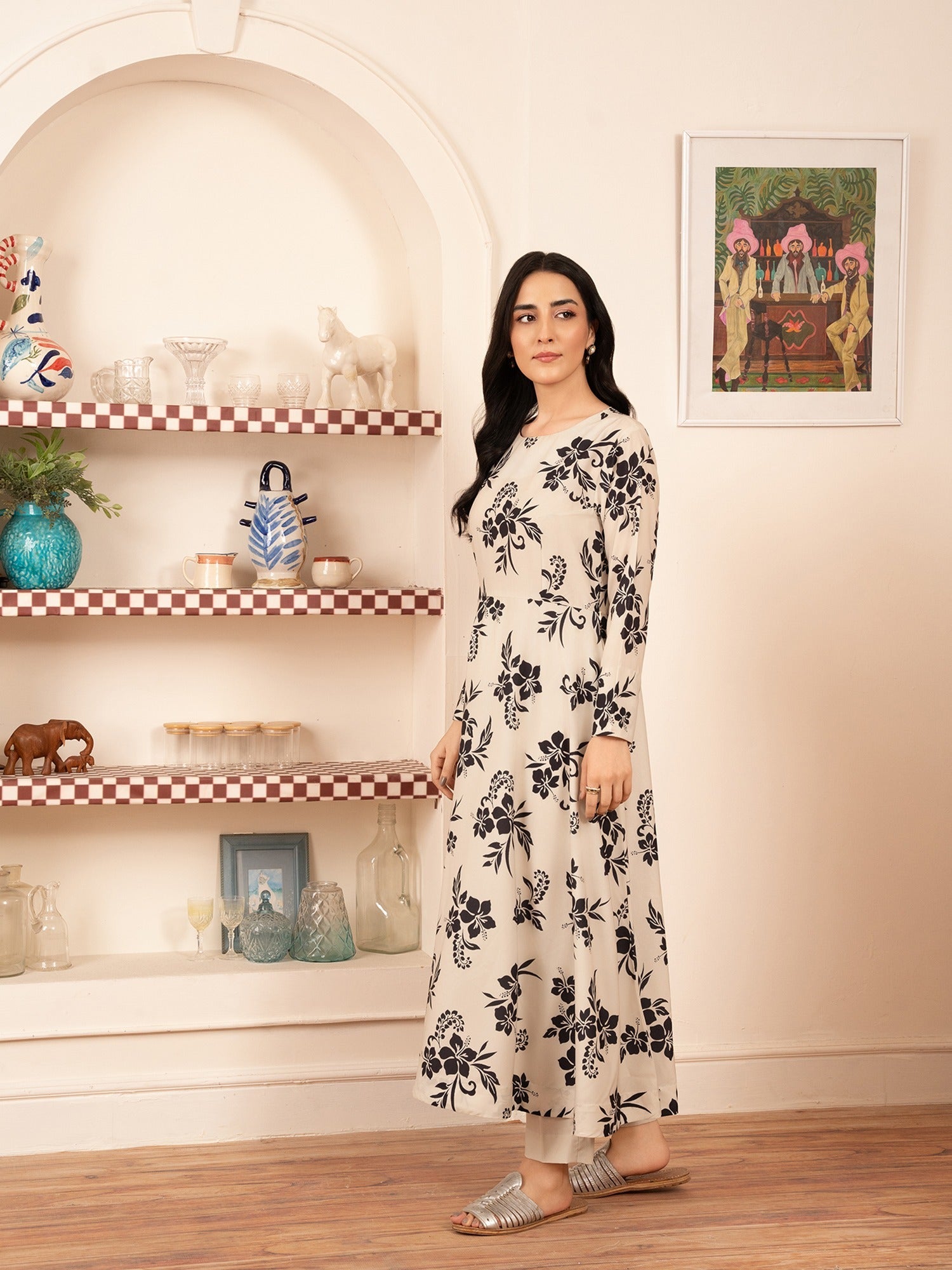 crepe Maxi in Beige