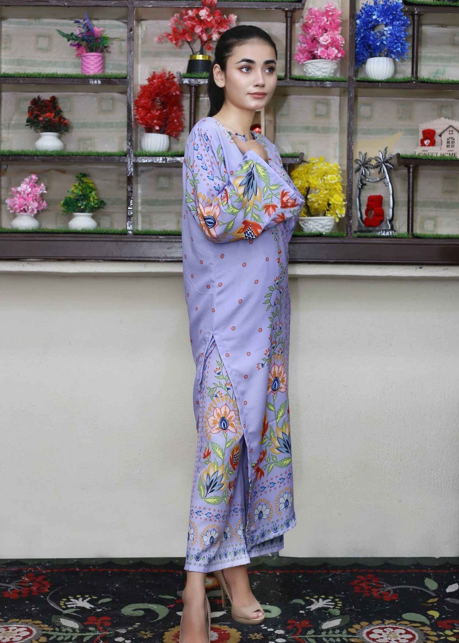 poly lawn Co Ord Sets in Lavender mist