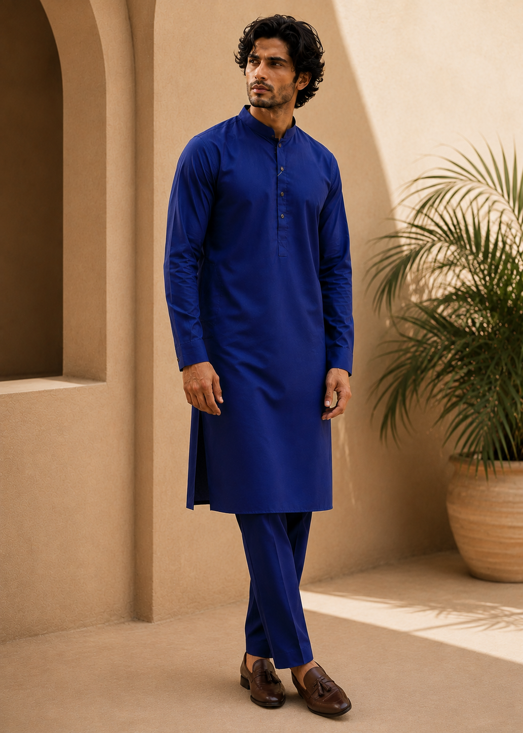 wash & wear Kurta Set in Royal blue