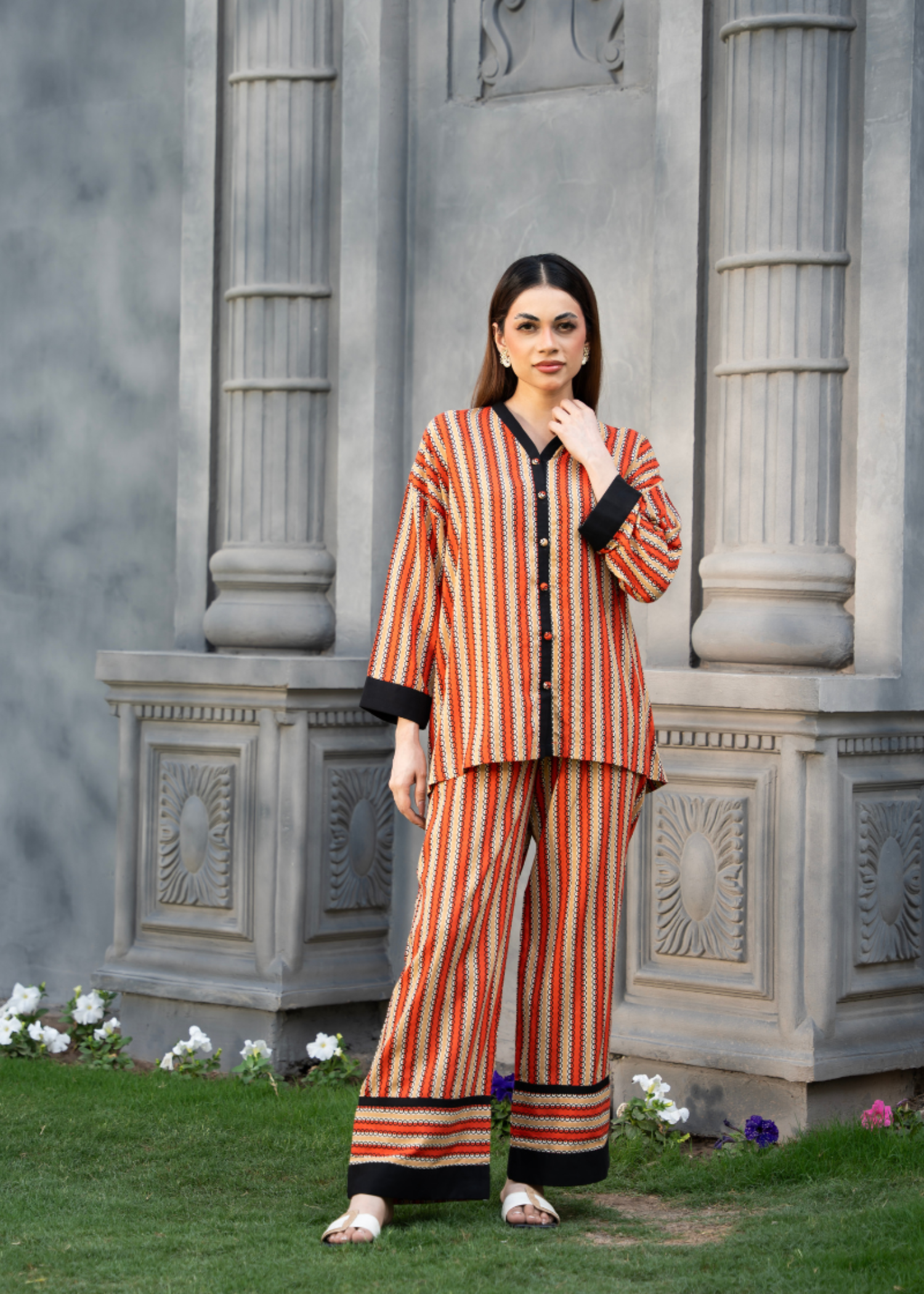 lawn Co ord Sets in Rust orange
