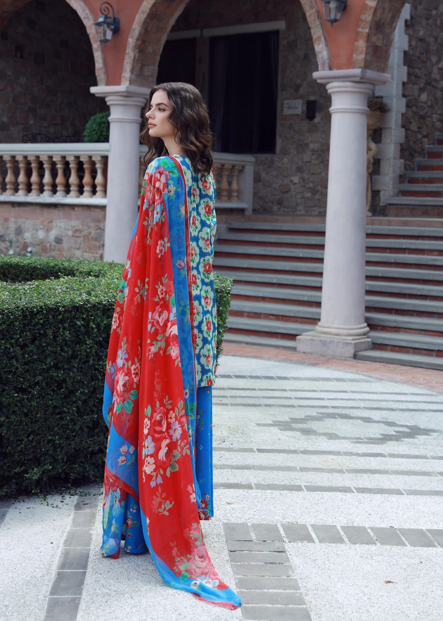 lawn Sharara in Blue