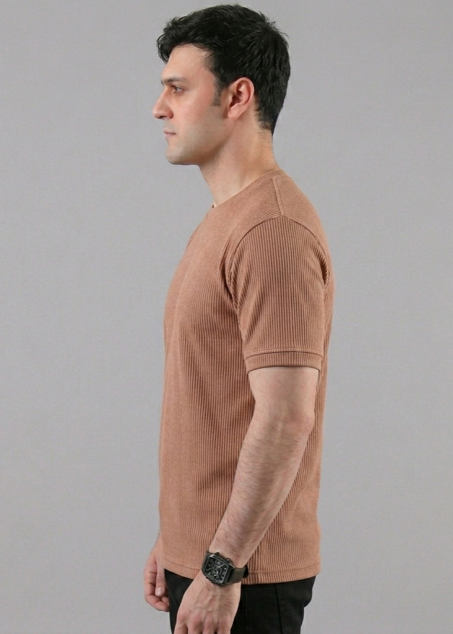 cotton T Shirt in Tawny brown