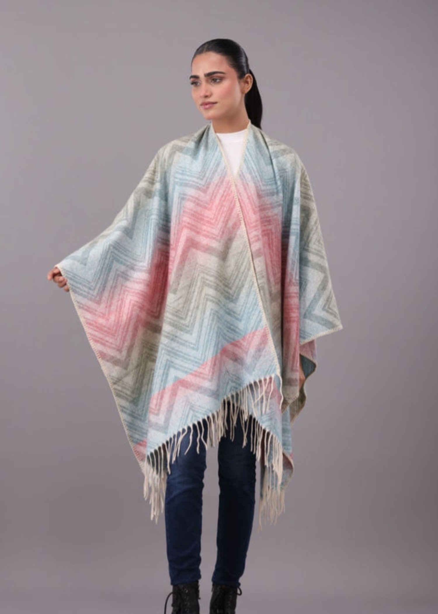 Cape Shawl in Blue Color by - Trendy Women Cape Shawl BOV1487