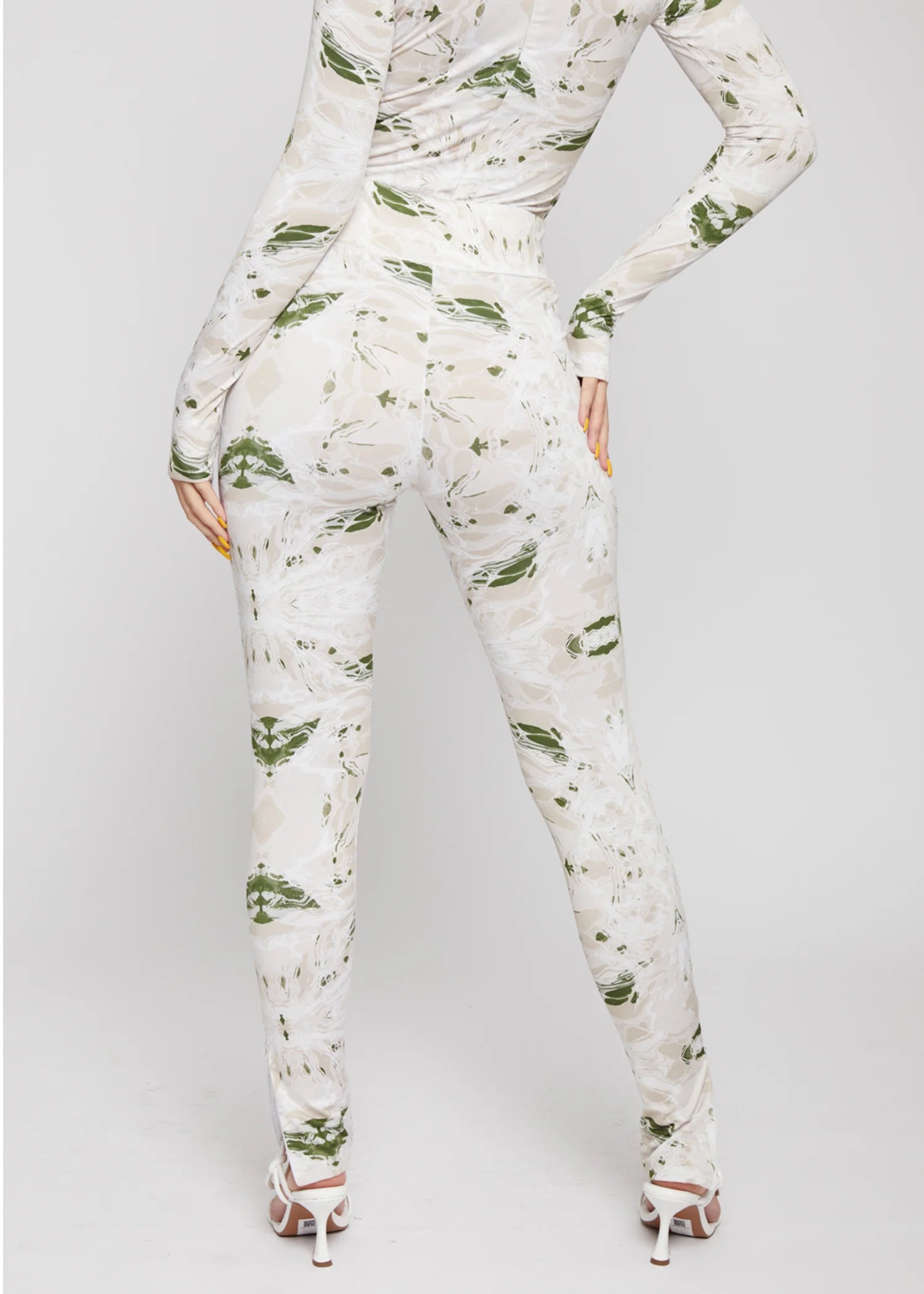 polyester-spandex Leggings in White