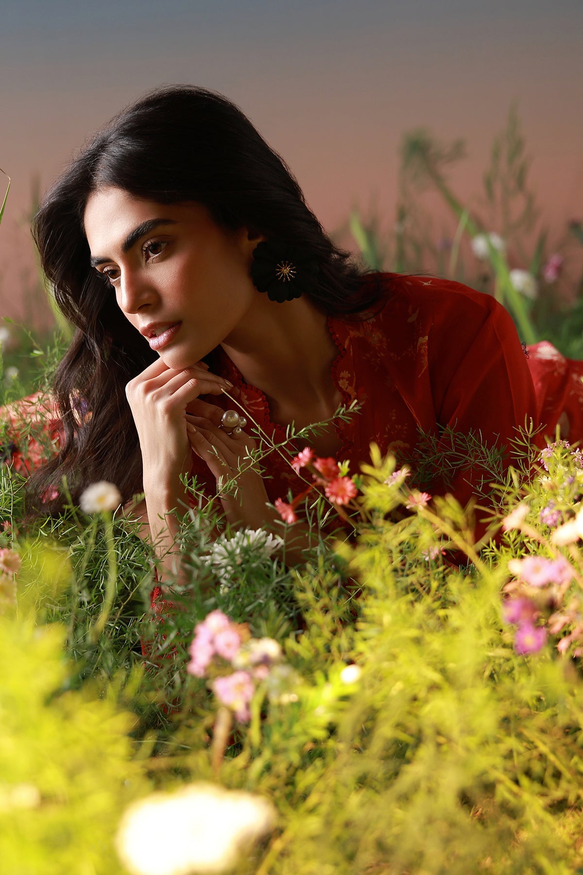 Mirha Lawn – Crimson Heirloom