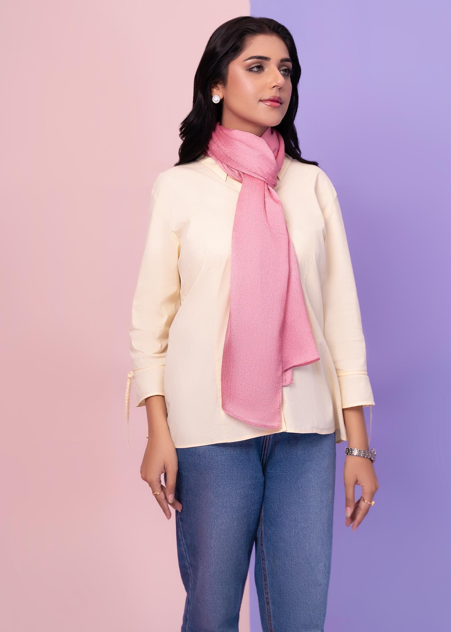 silk Hijab in Tea rose pink