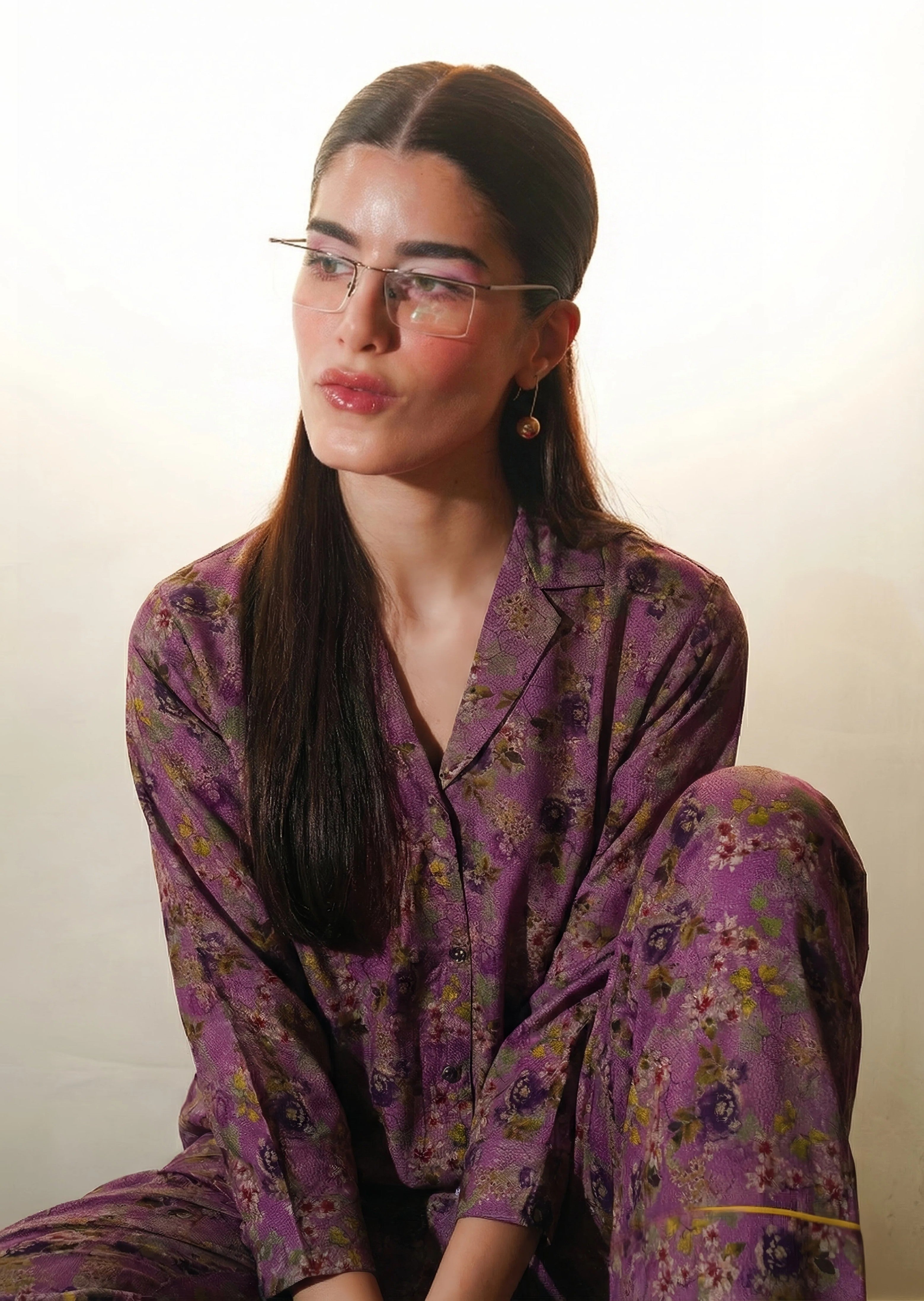 dhanak Co Ord Sets in Purple