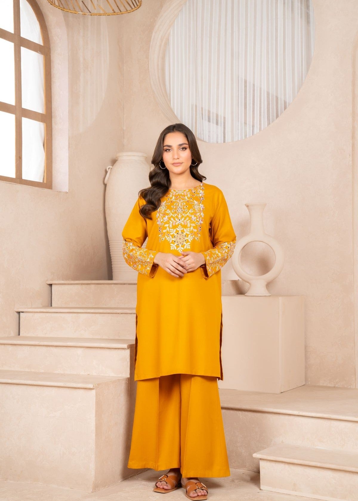 karandi Kurta Set in Mustard