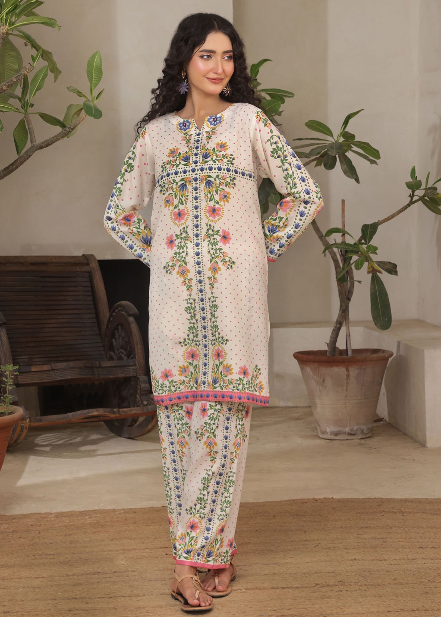 poly lawn Co Ord Sets in Tea rose pink