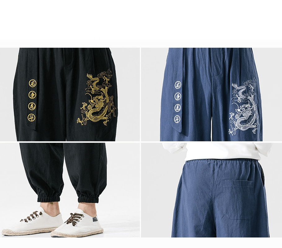 Casual Pants Young Mmen'S Cotton and Linen Casual Pants Men