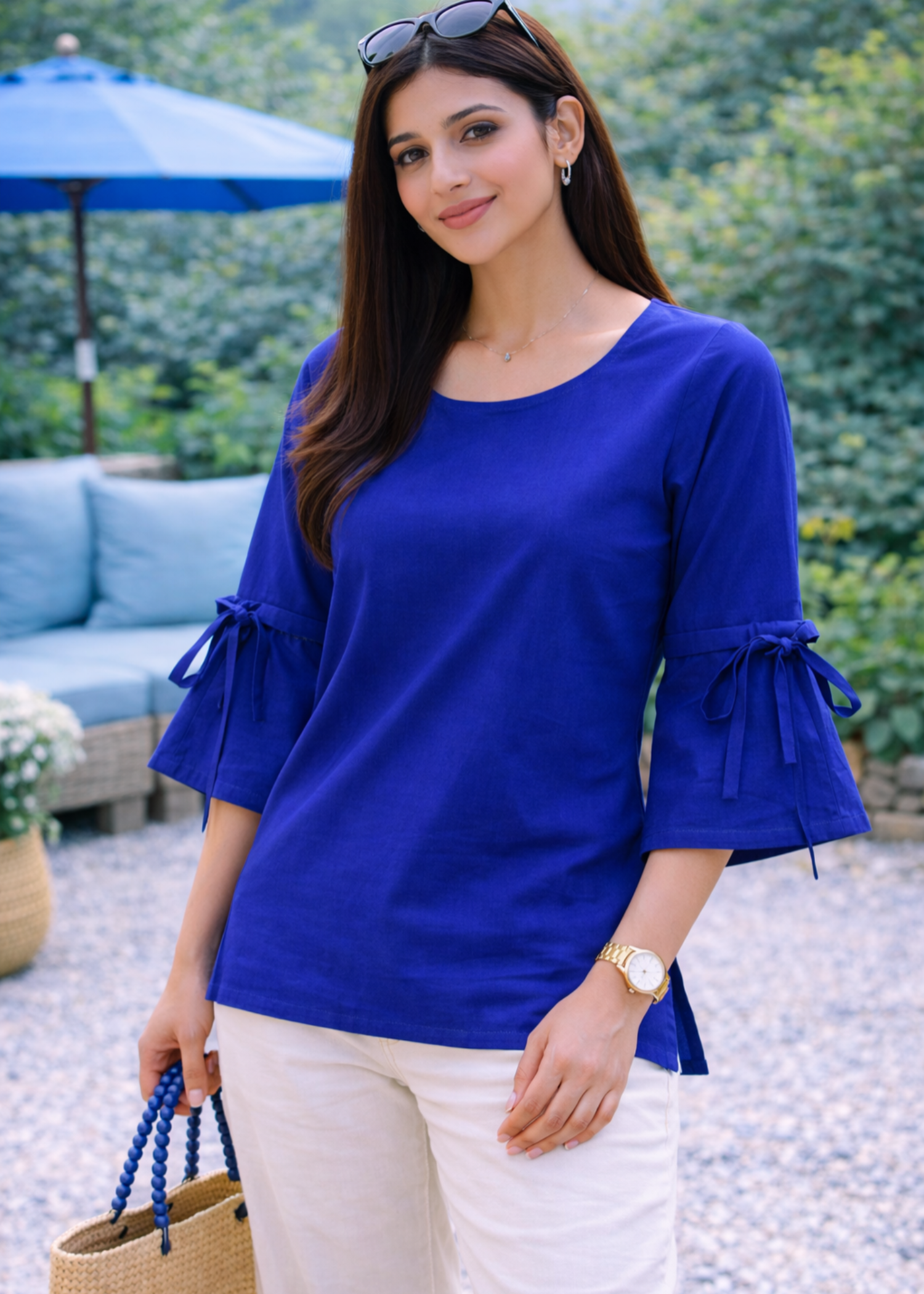 lawn Top in Dark blue