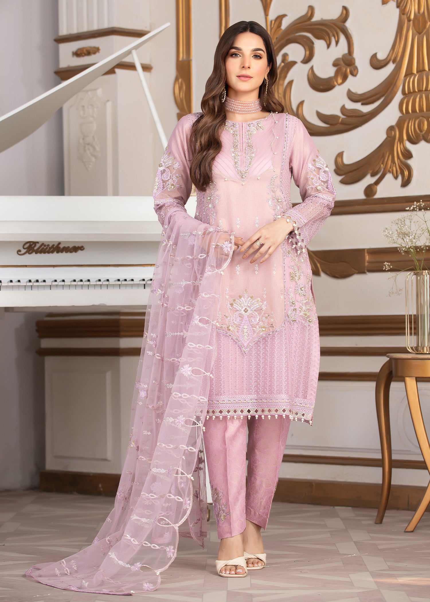 masuri Kurta Set in Lilac