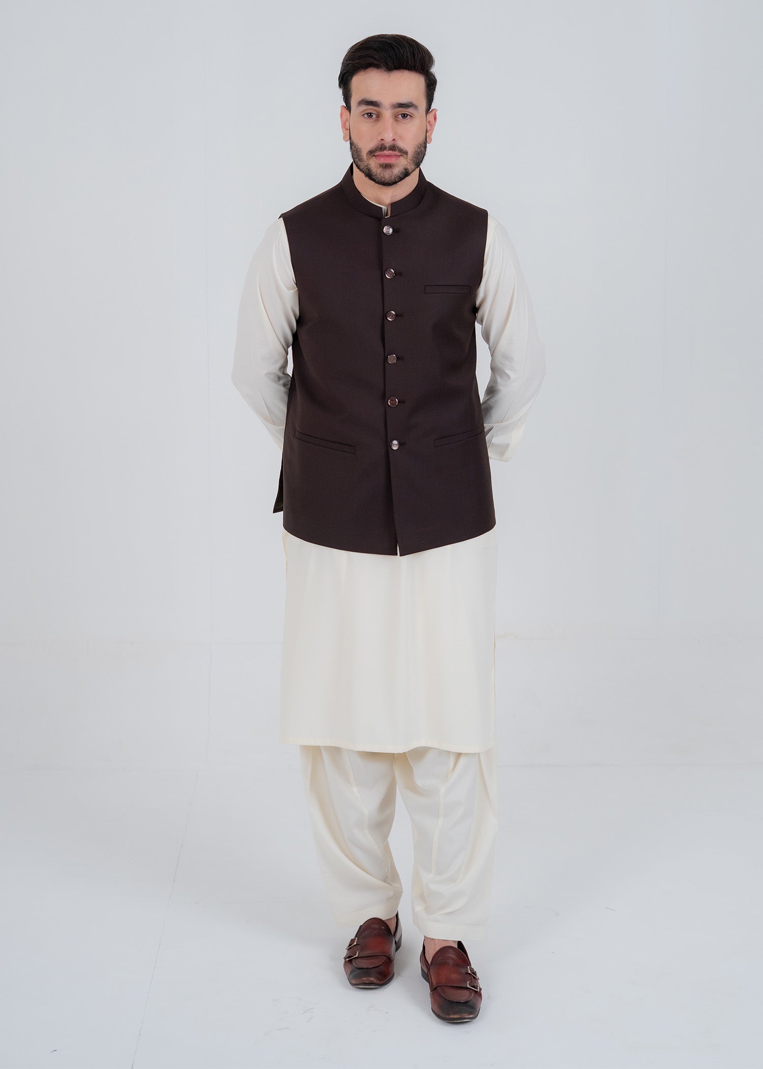 suiting Waistcoat in Coffee brown by Buraq