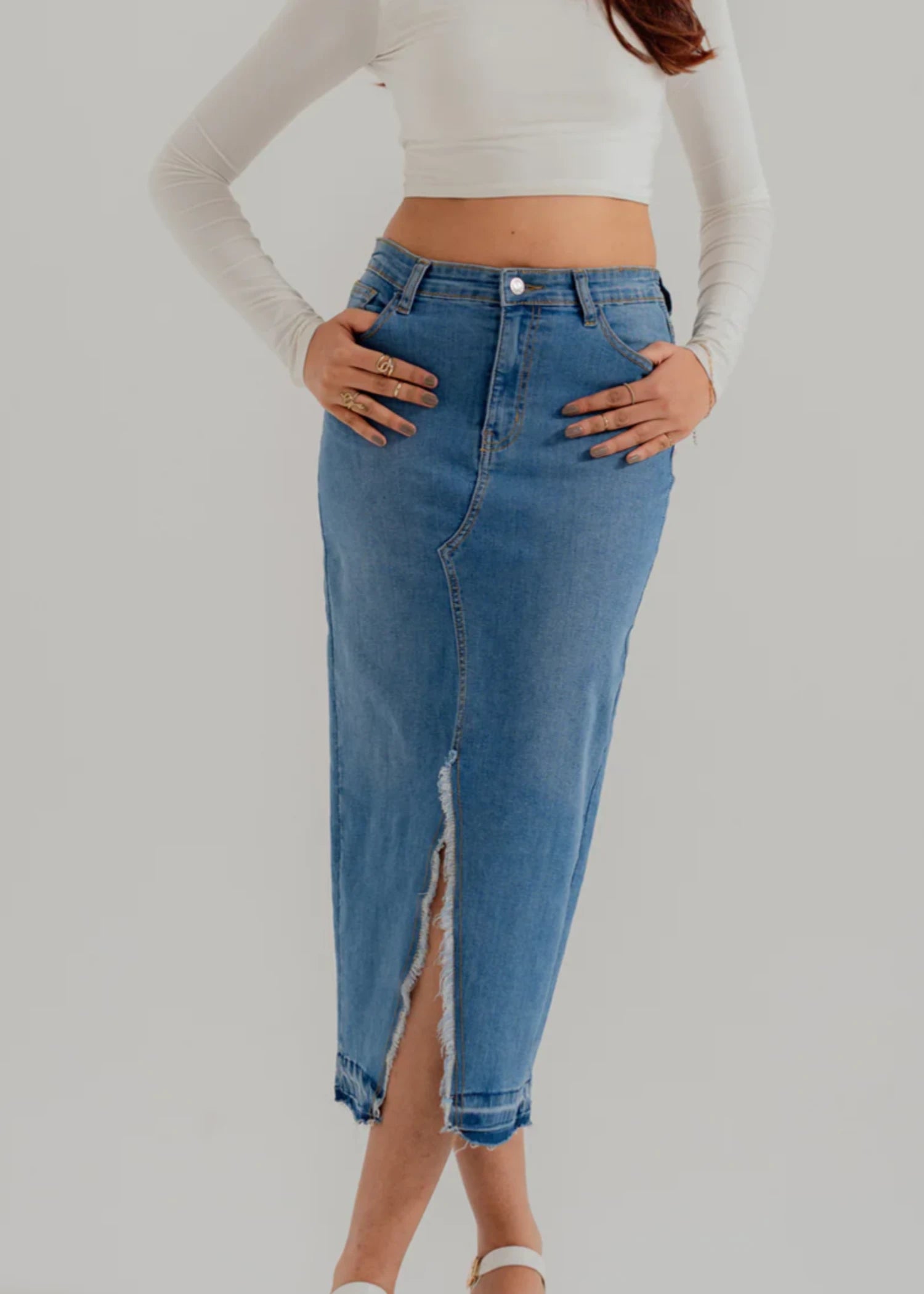 denim Skirt in Royal blue