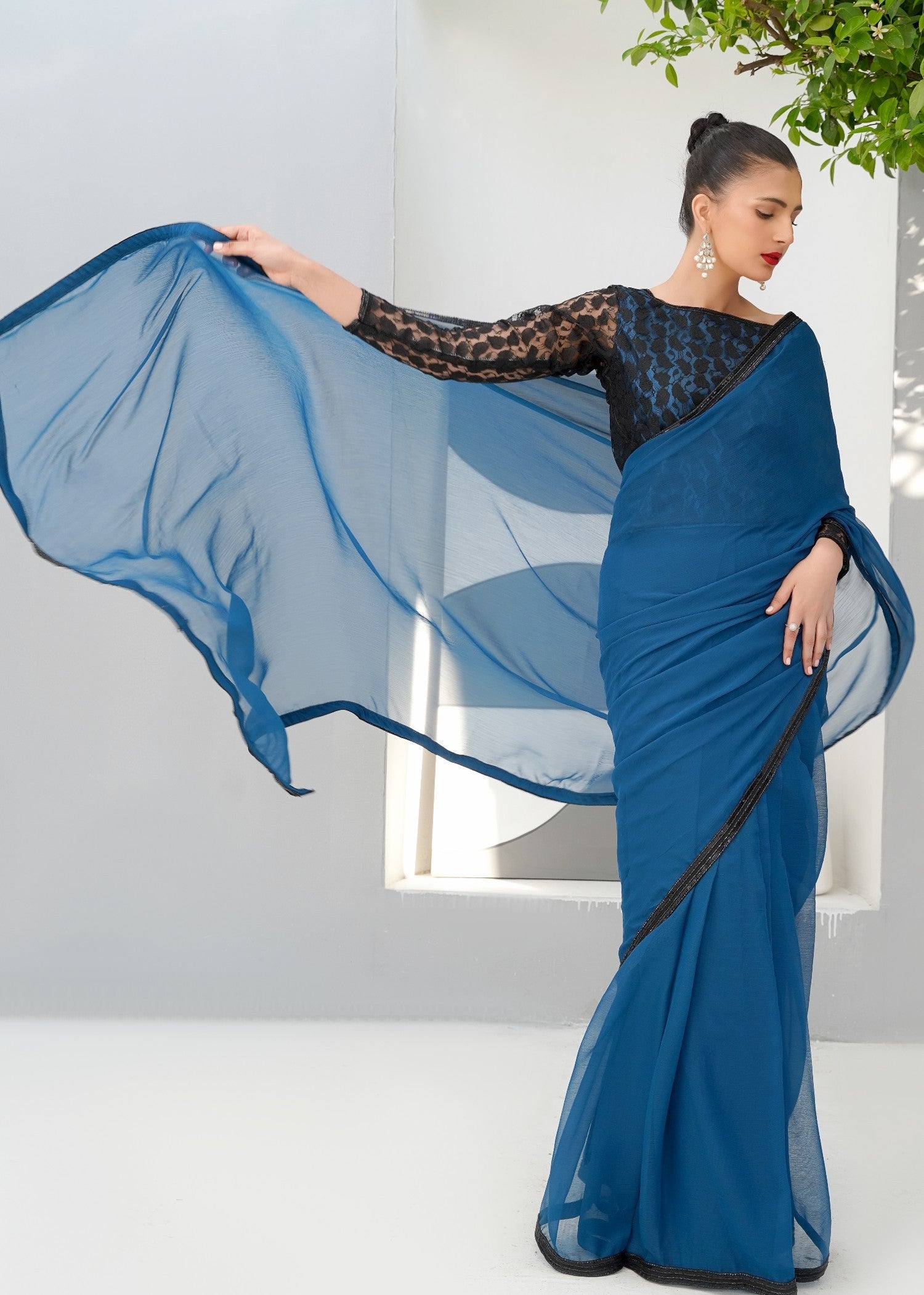 silk Saree in Teal