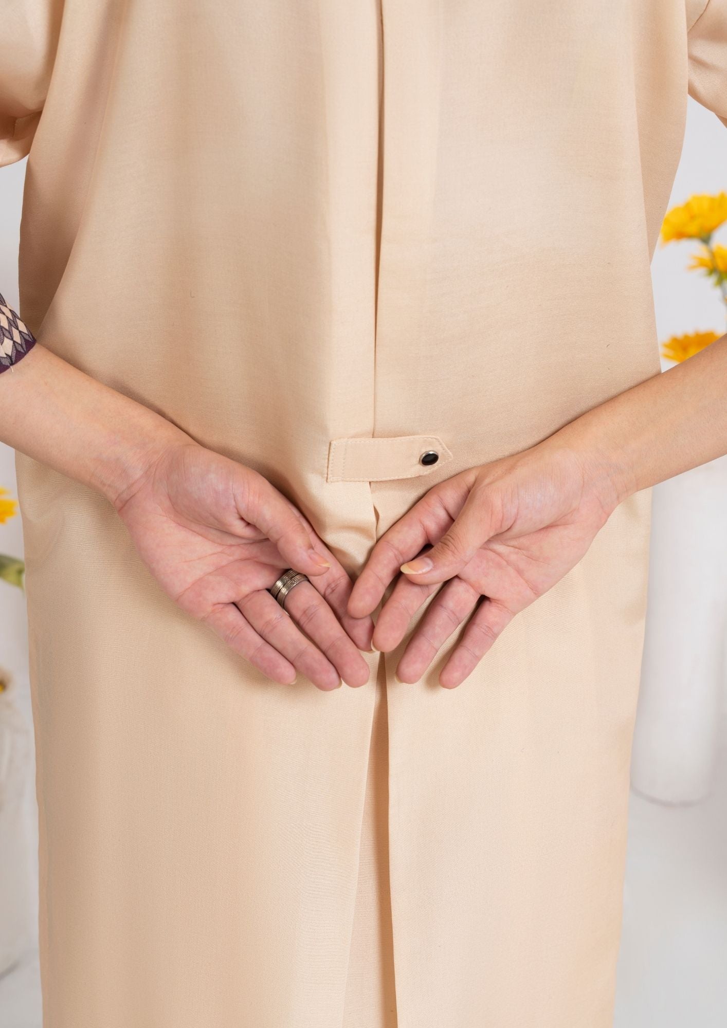 swiss cotton Kurta Set in Beige