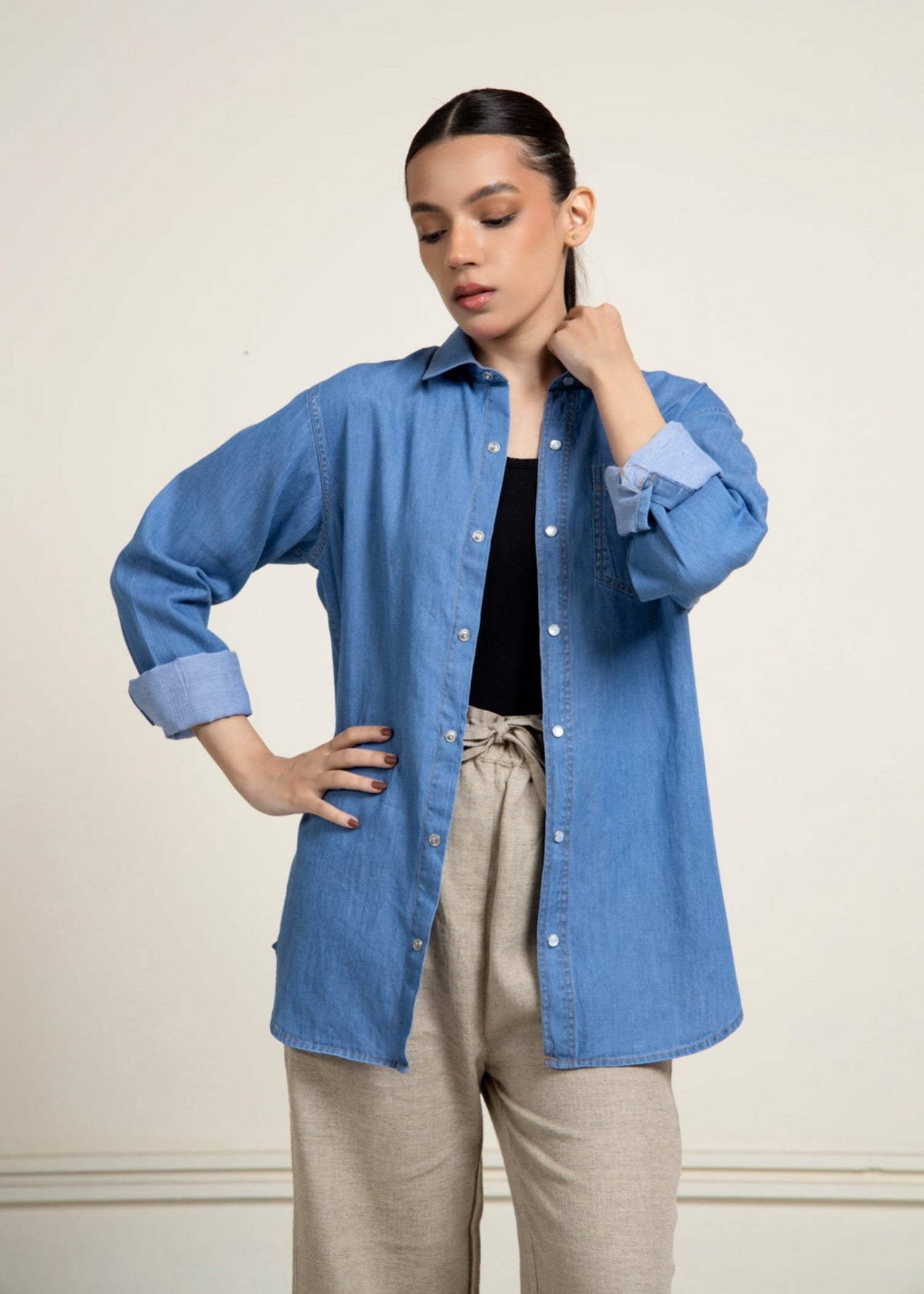 denim Top in Blue