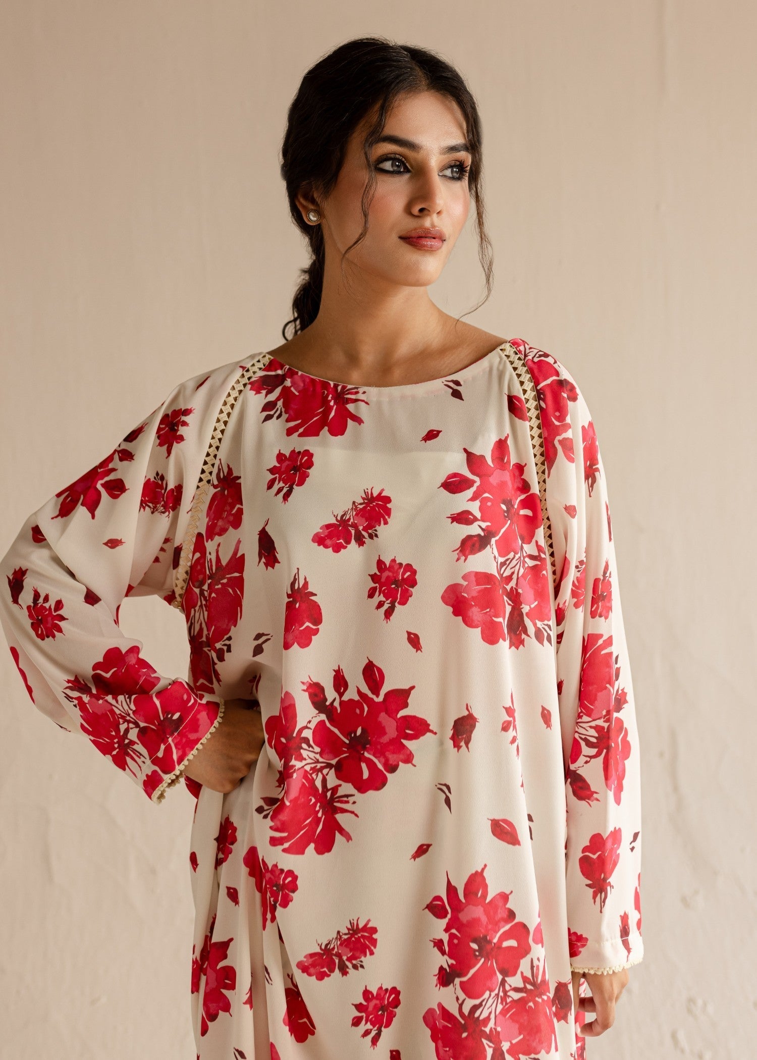crepe Dress in White