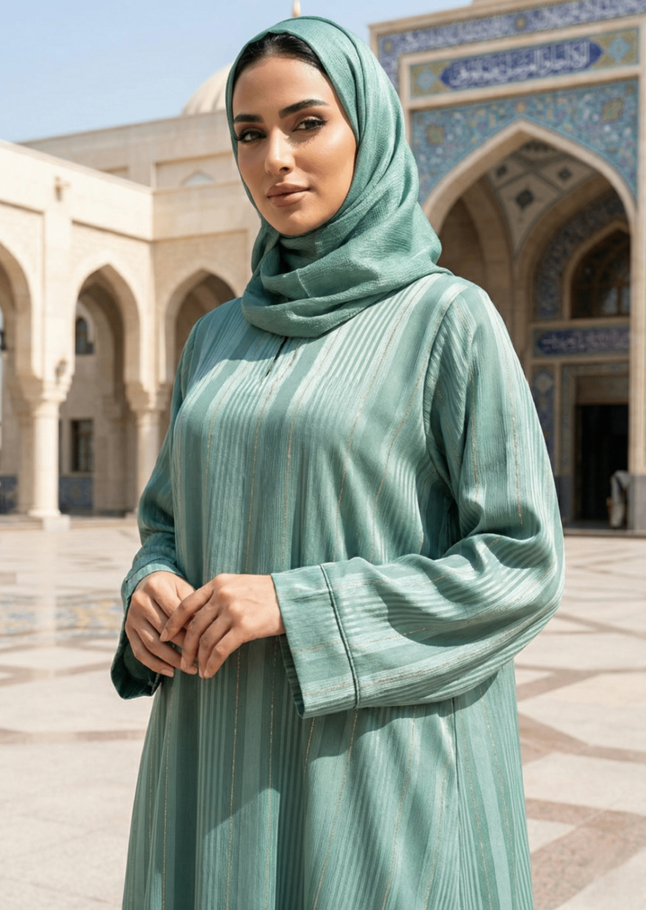 nidha Abaya in Green