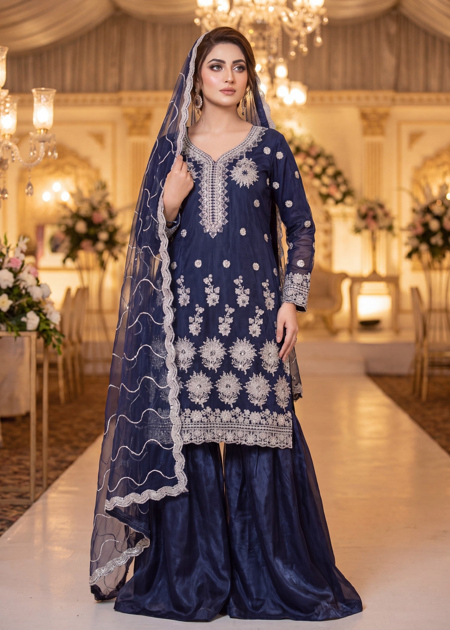 net Unstitched in Navy blue