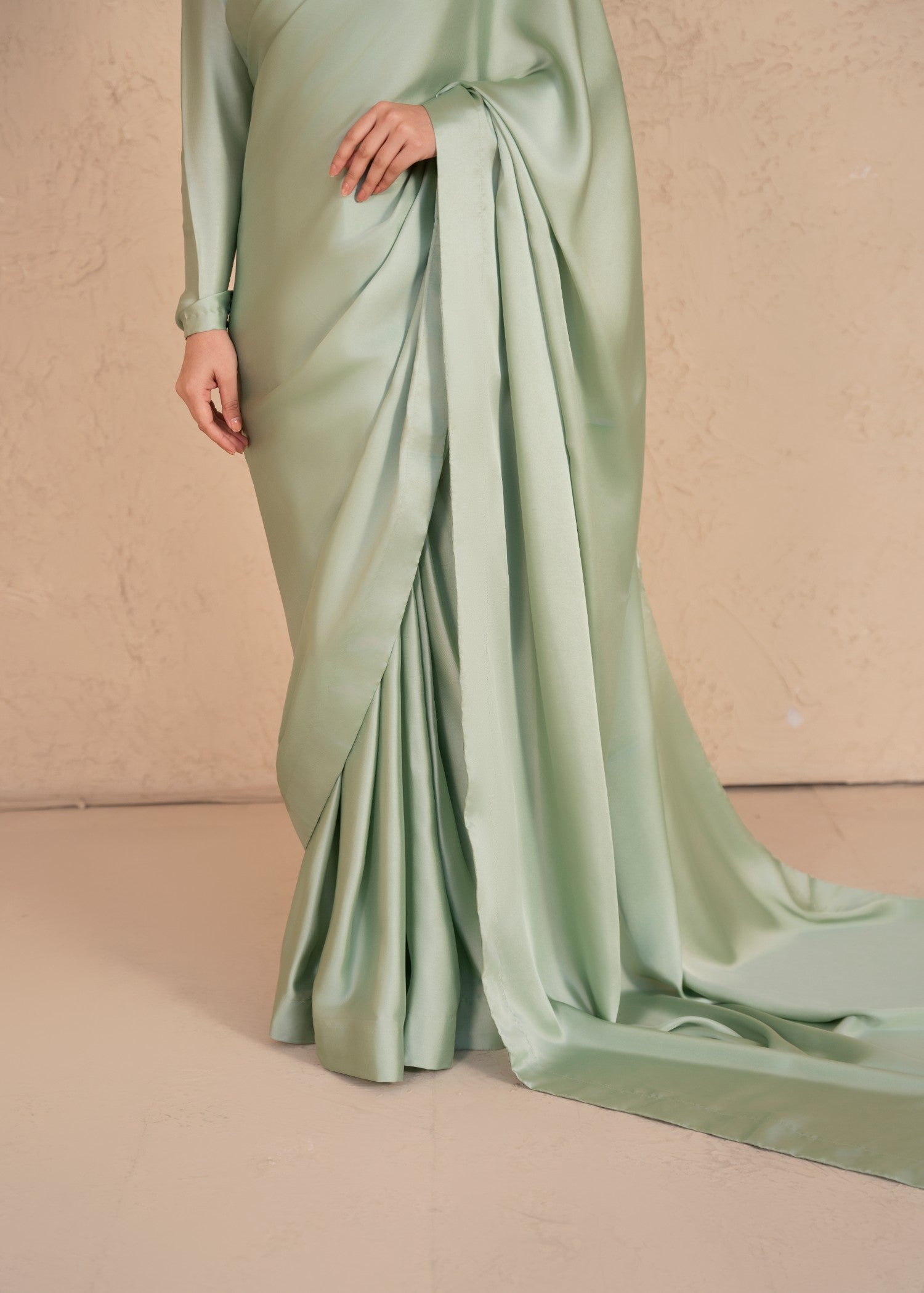 silk Saree in Tea green