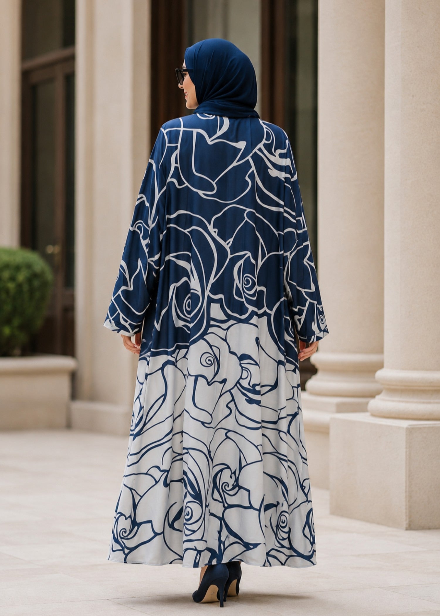 nidha Abaya in Cobalt blue