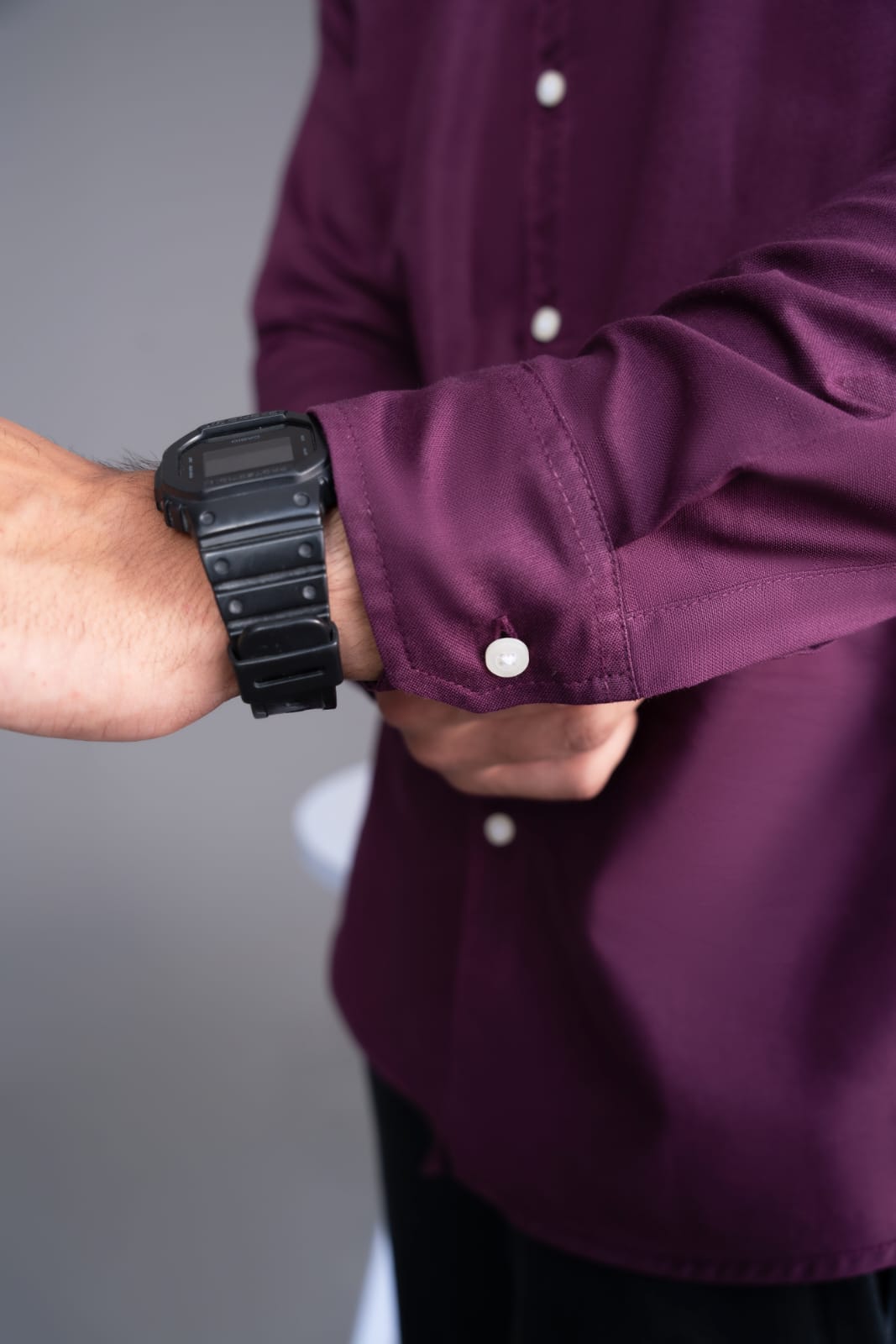 cotton Casual Shirt in Purple
