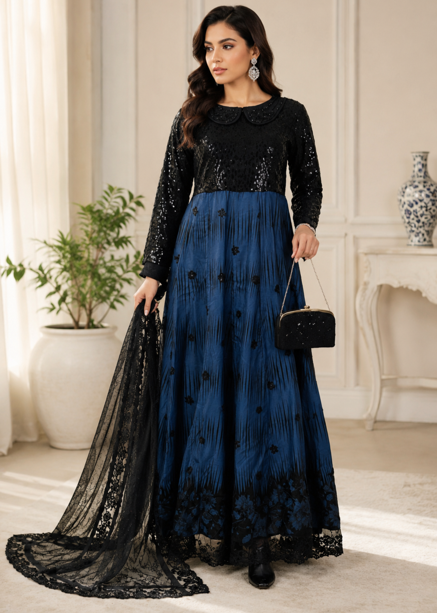net Maxi in Cobalt blue