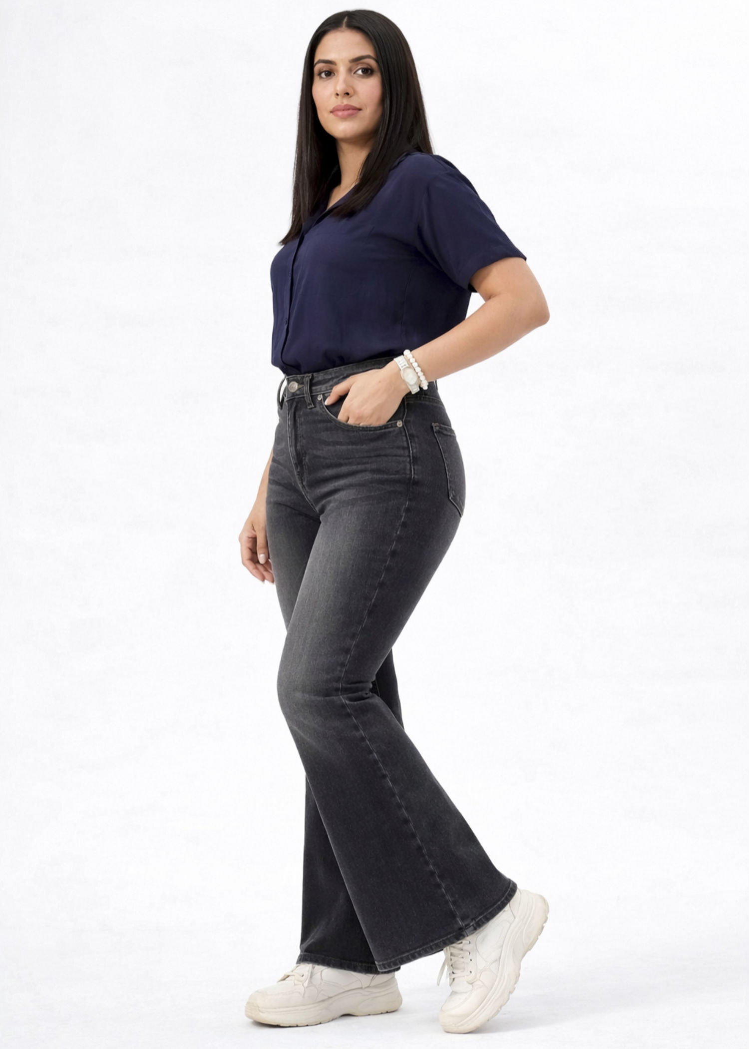 cotton Jeans in Charcoal
