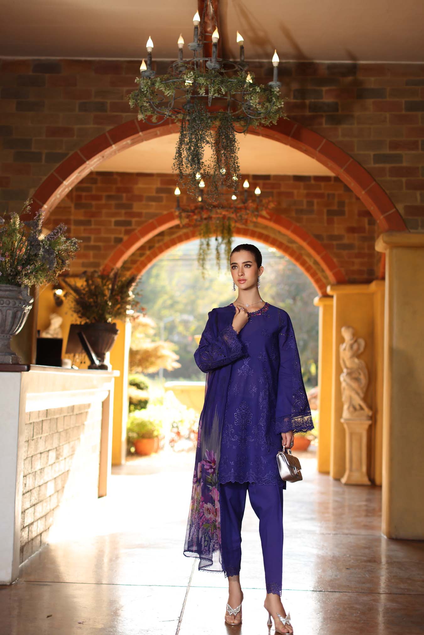 Luxury Eid Schiffli Laserkari Lawn – D2 - A - Aloura
