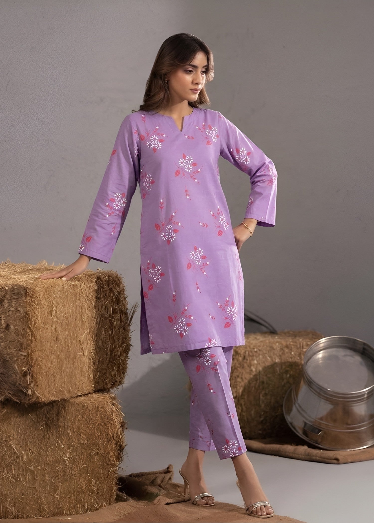 linen Co Ord Sets in Bright lavender