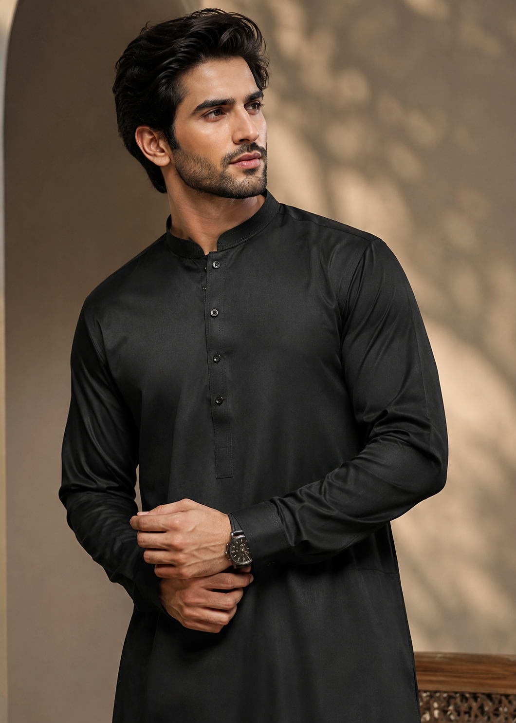wash & wear Shalwar Kameez in Black by Dulha Dress House