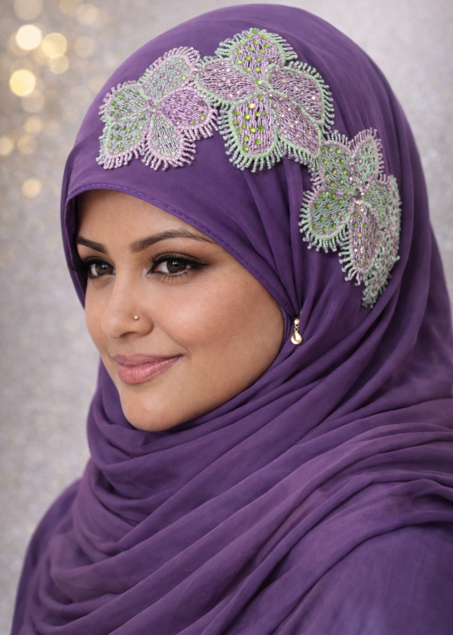 chiffon Hijab in Plum