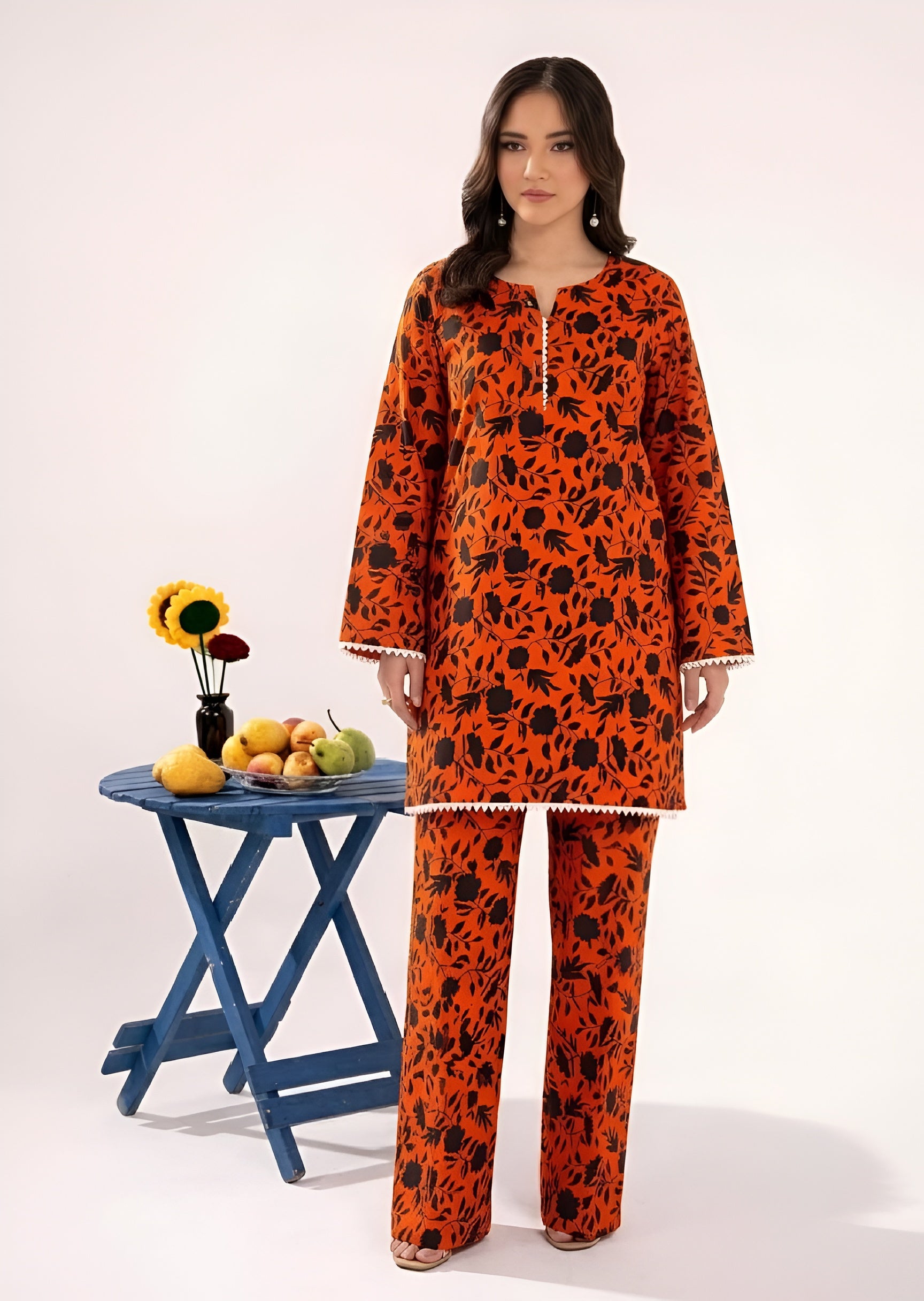 linen Co Ord Sets in Coral red