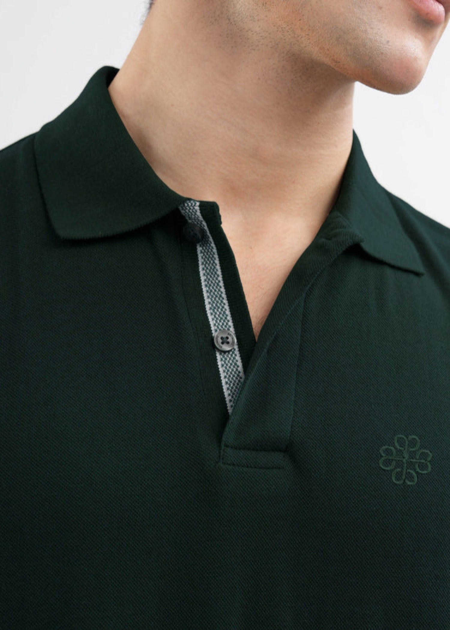 cotton Polo Shirt in Dark green