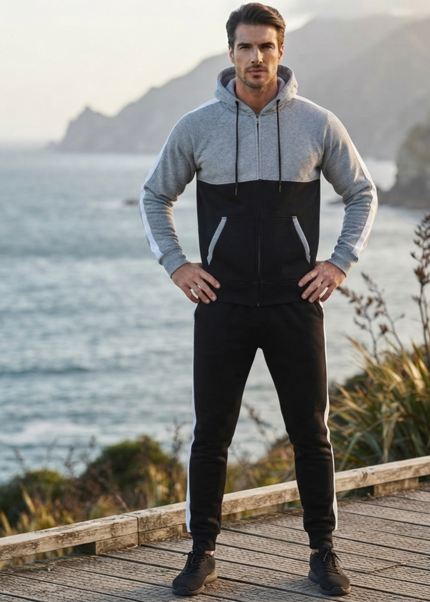 fleece jersey knit Tracksuit in Multi