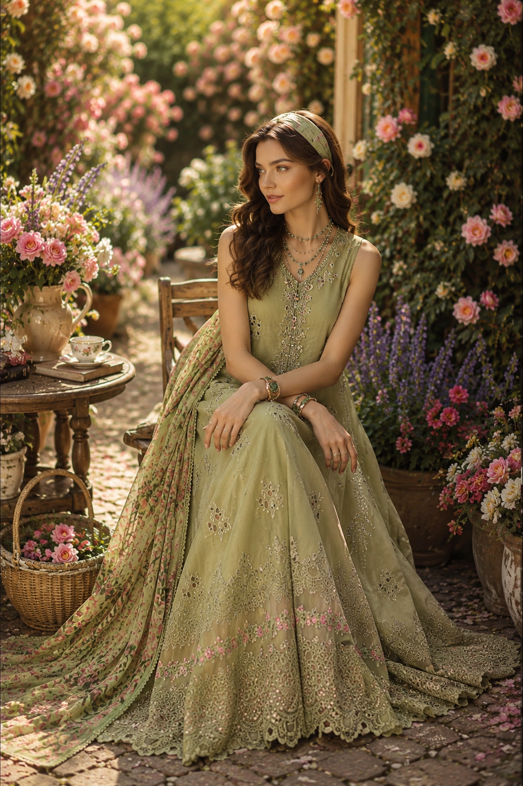 Noor Eid Printskhas Lawn – D12 – Mint Reverie