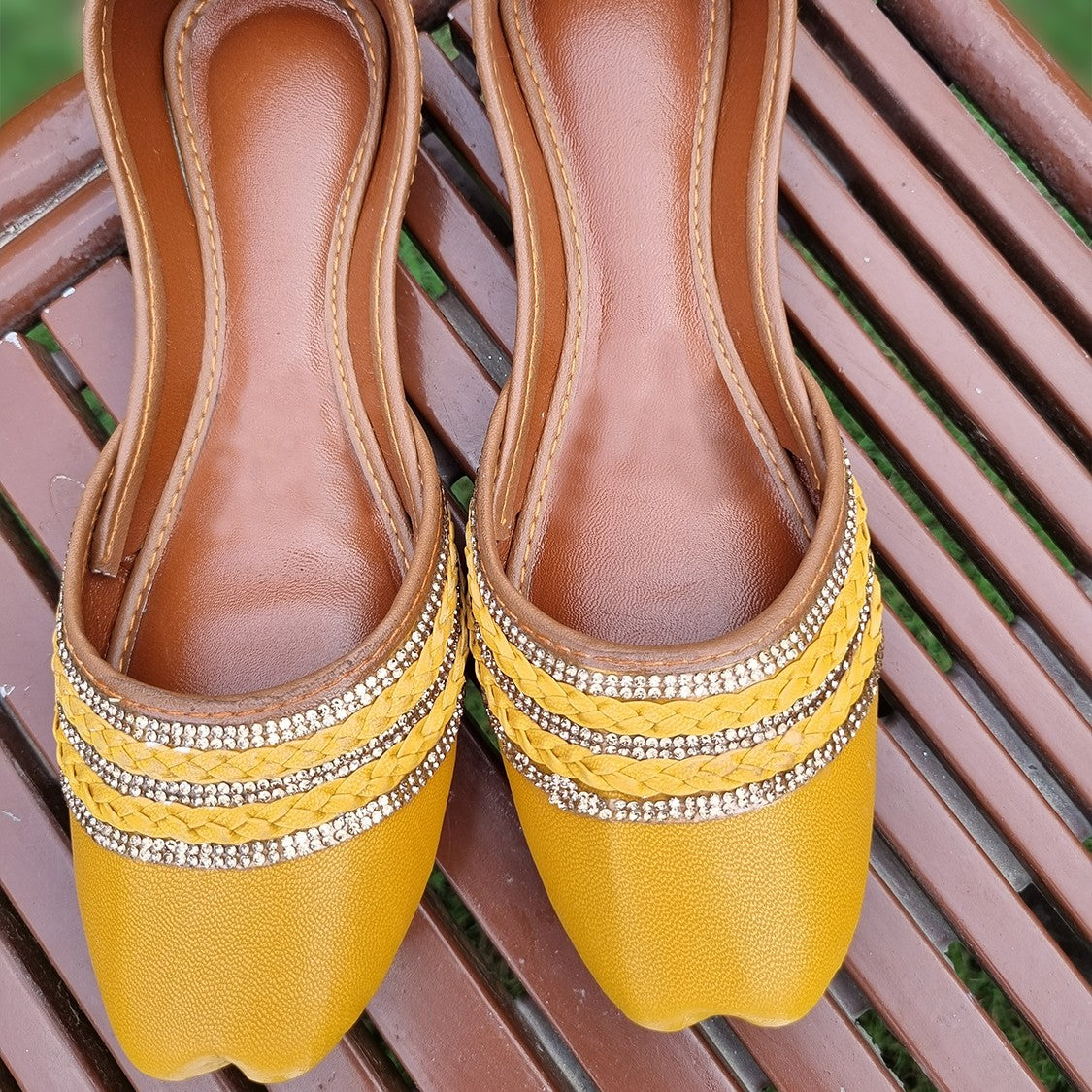 Khussa in Lemon by - High Quality Women Khussa XOZ5626