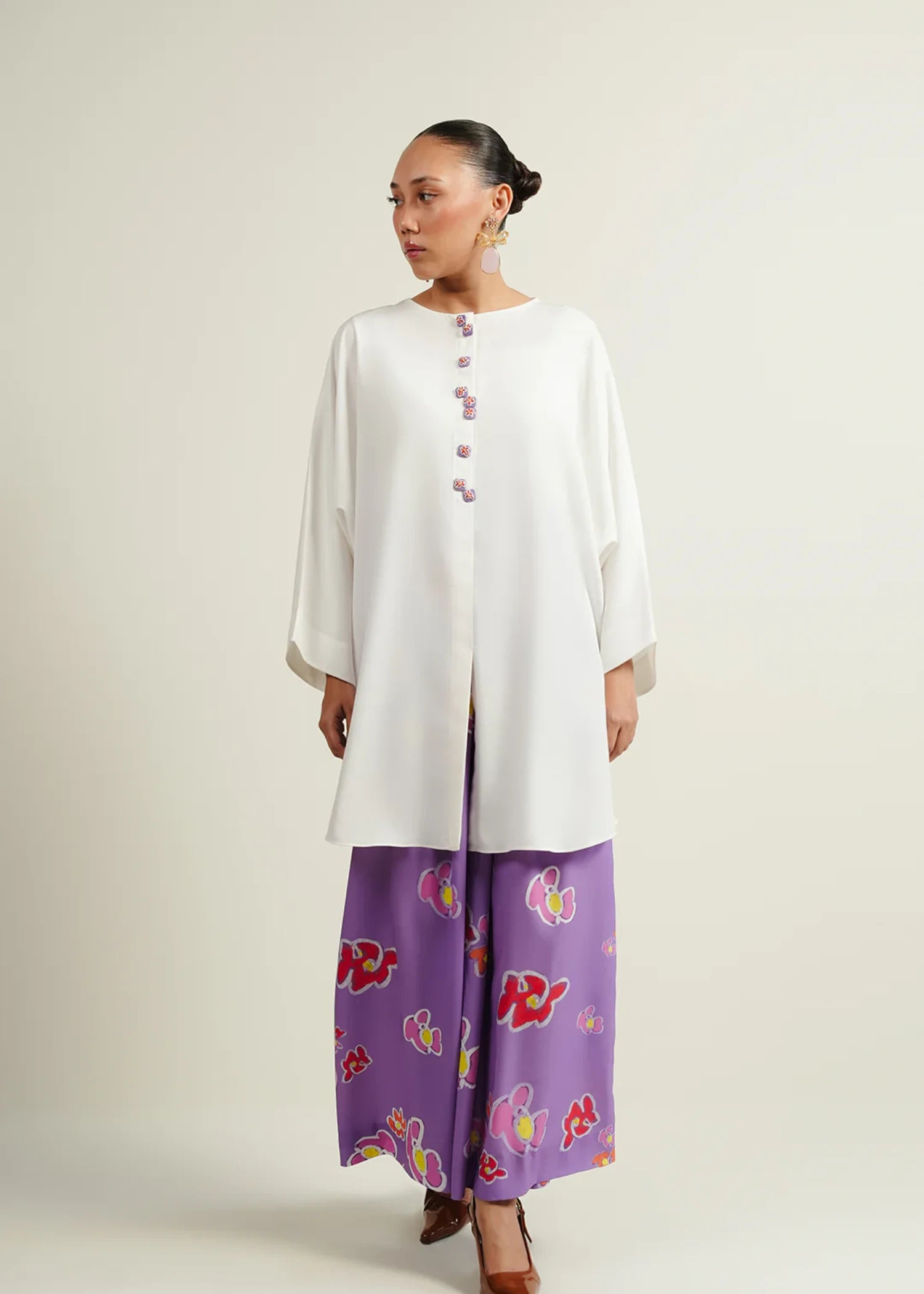 crepe Tunic in White