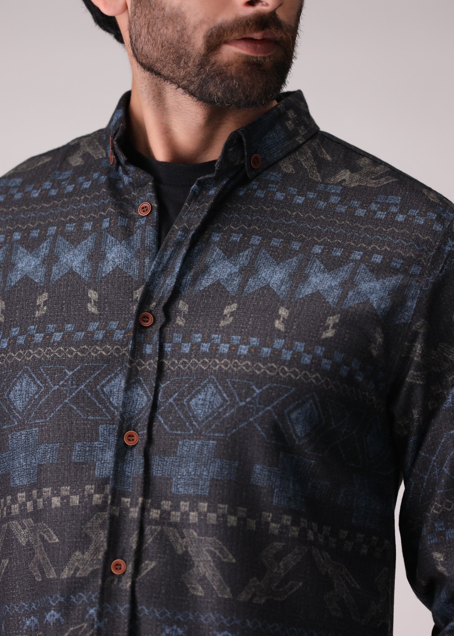 flannel Casual Shirt in Black