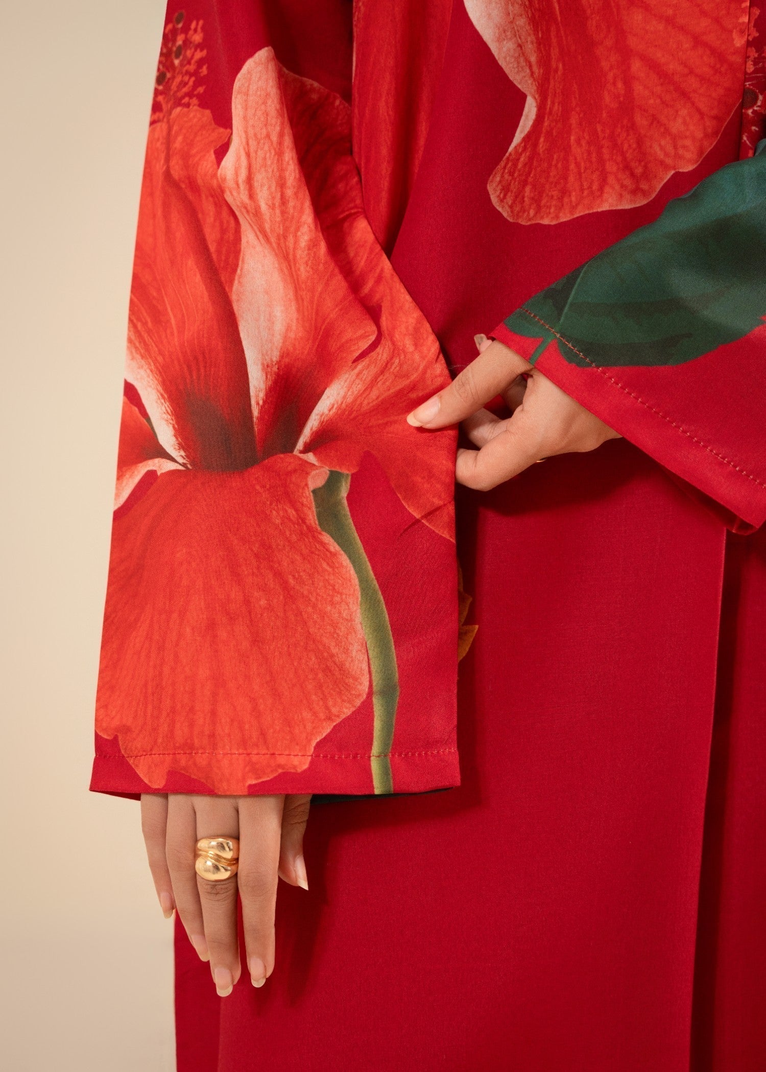 korean raw silk Kurta Set in Red