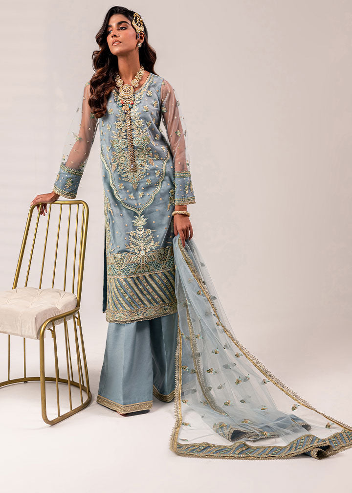 net Unstitched in Sky blue