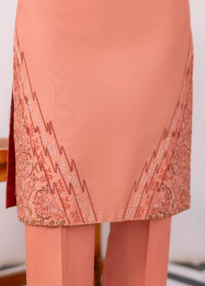 poplin Kurta Set in Peach pink